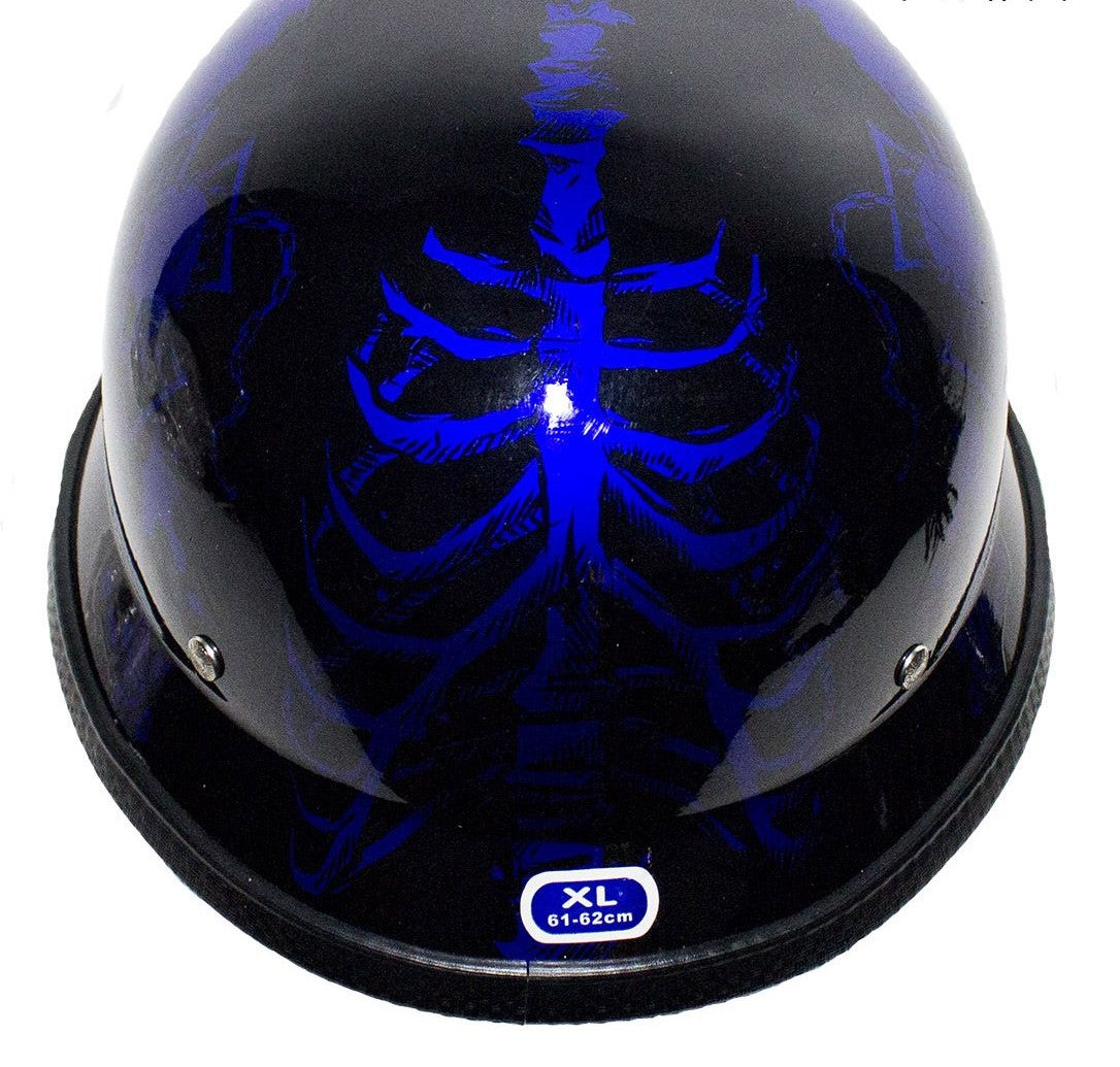 Graphic Blue Skull German Novelty Helmet