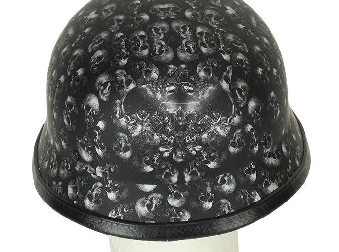 Grey Flat  Skull Graveyard German Novelty Helmet