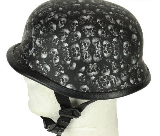 Grey Flat  Skull Graveyard German Novelty Helmet