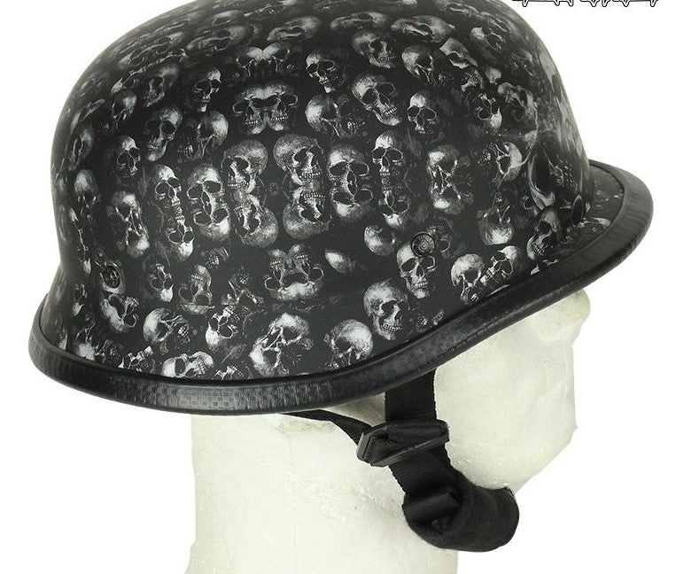 Grey Flat  Skull Graveyard German Novelty Helmet