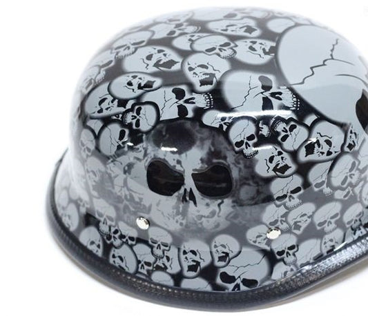  Graveyard Shine German Novelty Helmet Gray Skull 