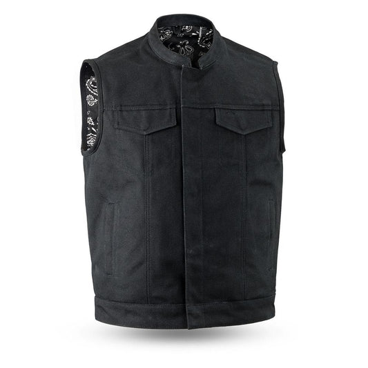 Highland Men Motorcycle Vest in Canvas