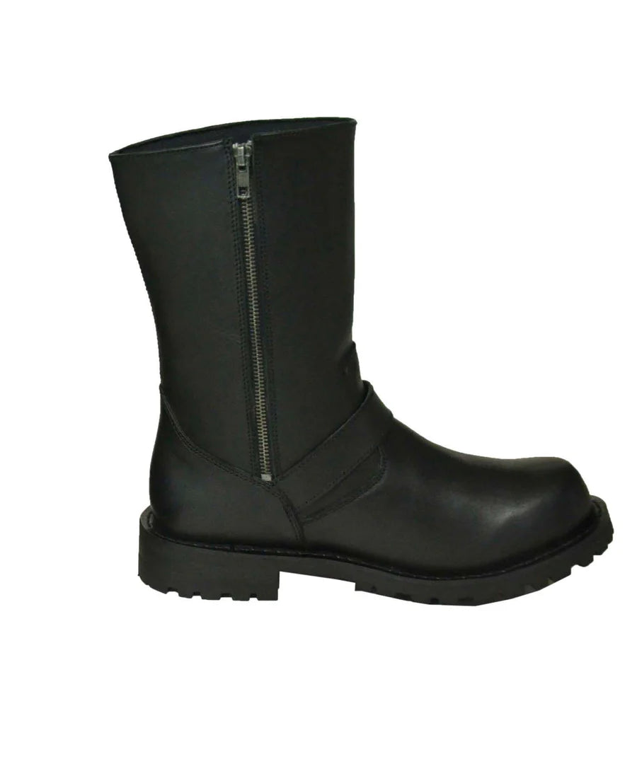 Mens Premium Leather Round Toe Biker boots