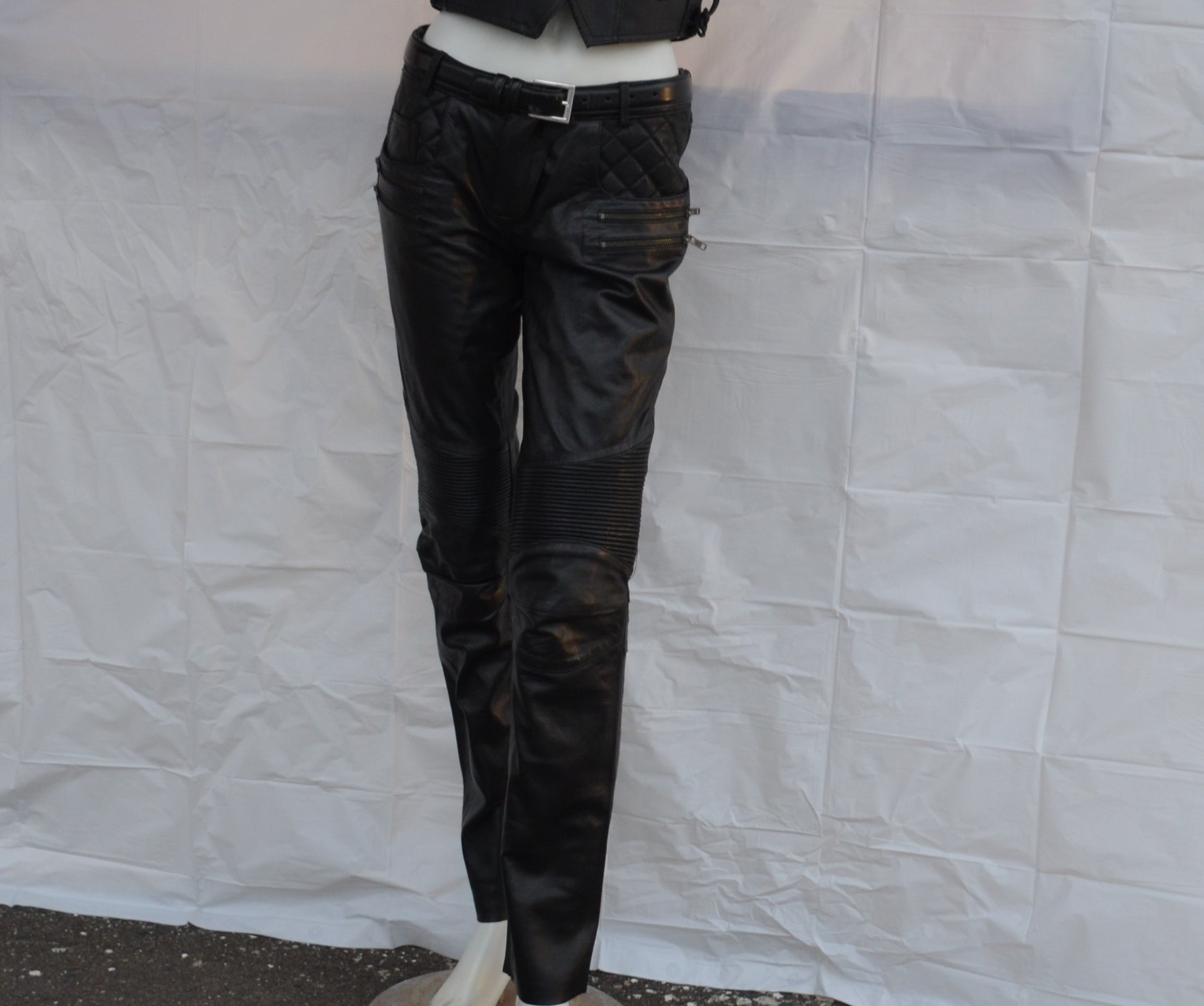  Women Vixen Detailed  Leather Jean Pants