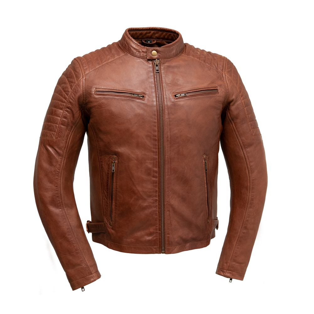 Zack-  Men Brown Leather  Jacket