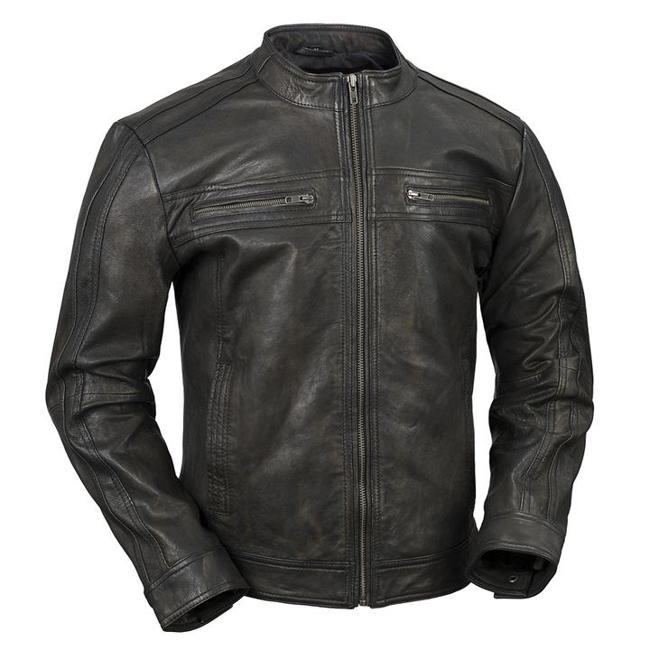 Men cruiser distressed lambskin leather