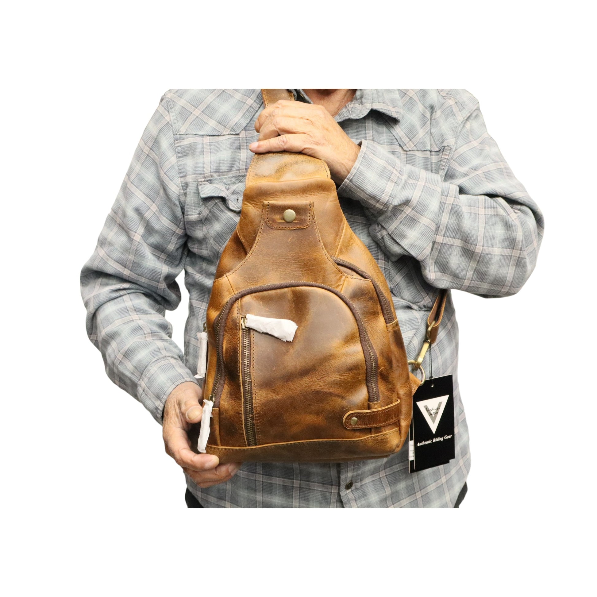 Full Grain Leather Sling Bag Crossbody Chestpack