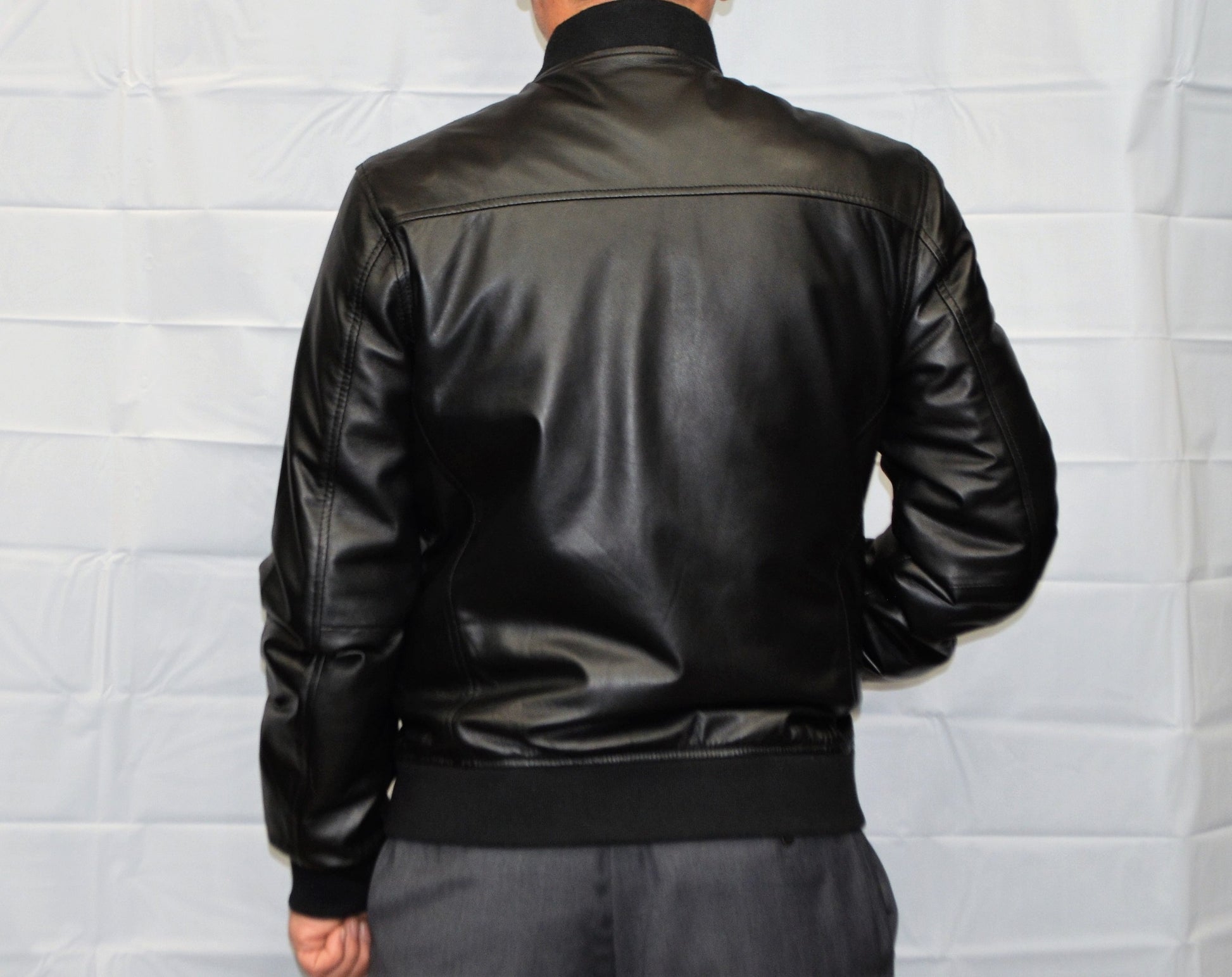    Street Leather Bomber Jacket 