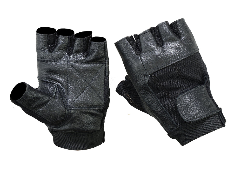 Leather / Mesh Fingerless Glove