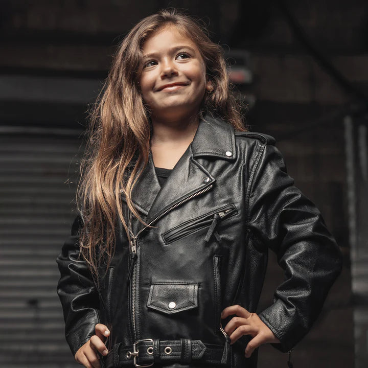 Kid's Cry Baby Biker Leather Jacket - Lightweight 