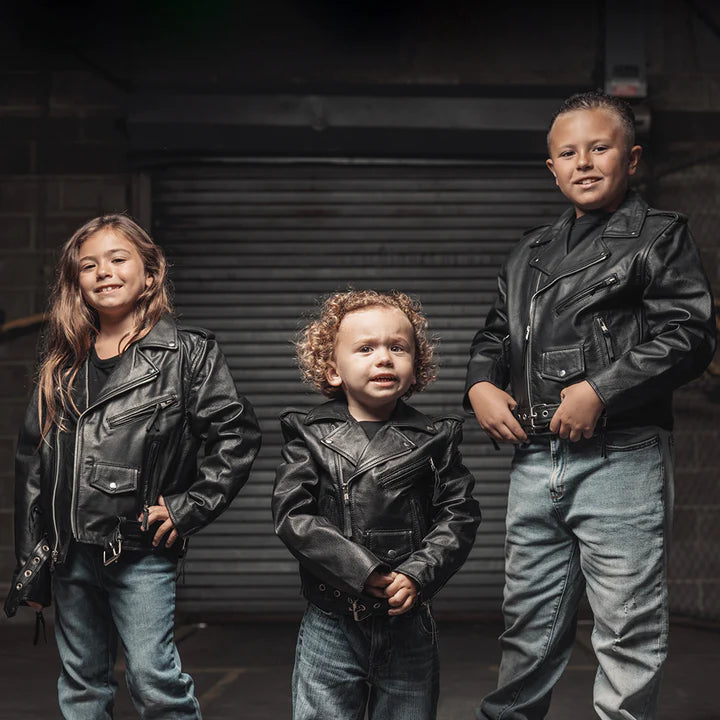 Kid's Cry Baby Biker Leather Jacket - Lightweight 