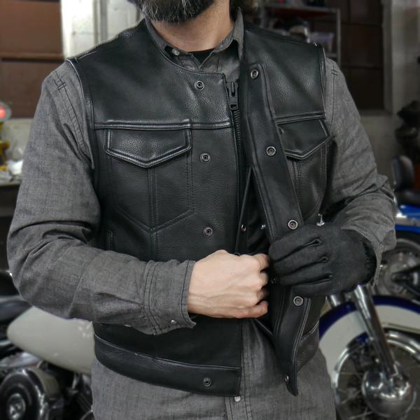 Lowside Men's Motorcycle Leather Vest