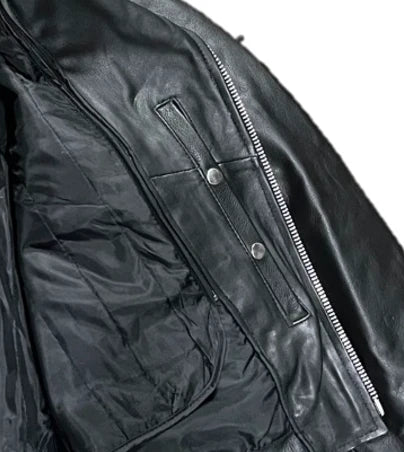 Mens Motorcycle Biker Leather Jacket