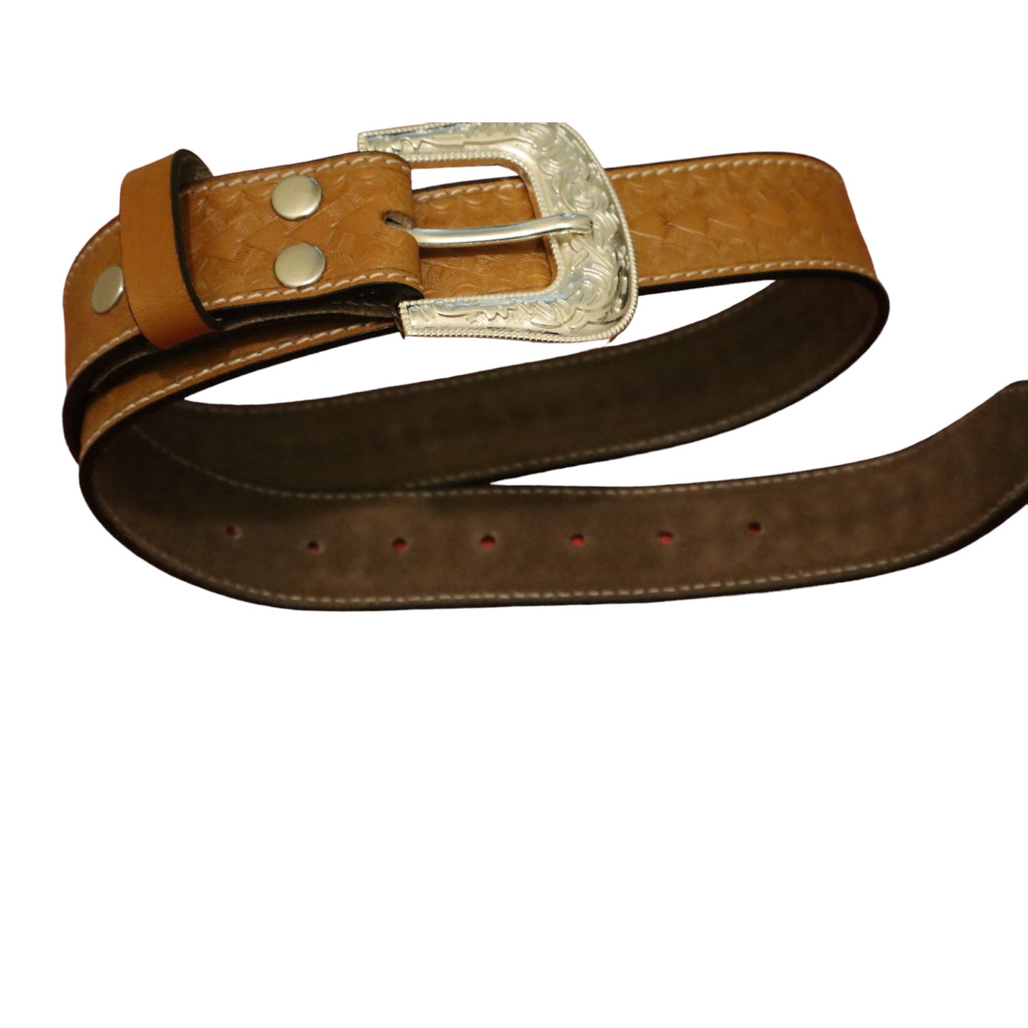 Mens Brown  Belt Leather With arrow embossed design