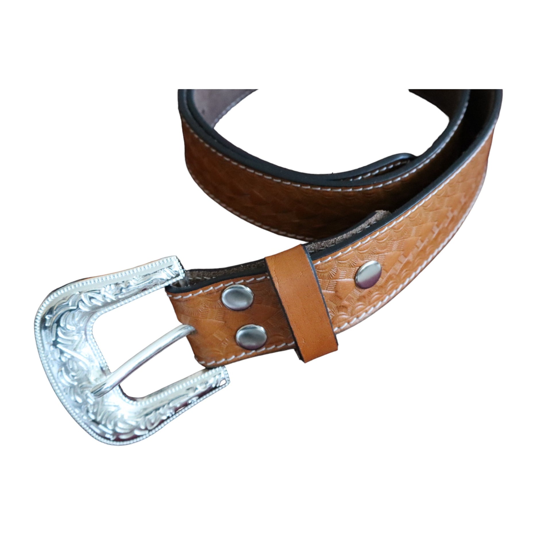 Mens Brown  Belt Leather With arrow embossed design