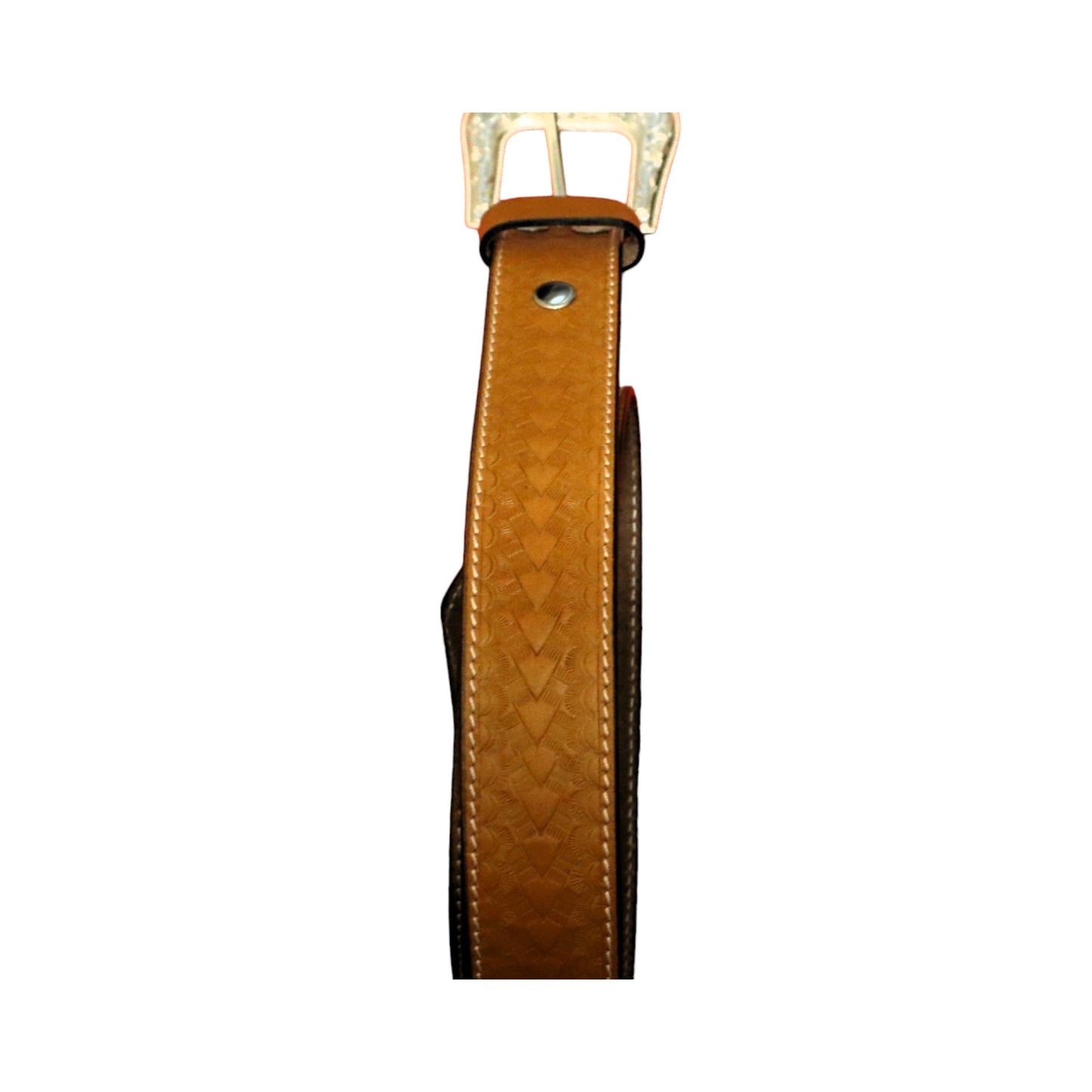 Mens Brown  Belt Leather With arrow embossed design